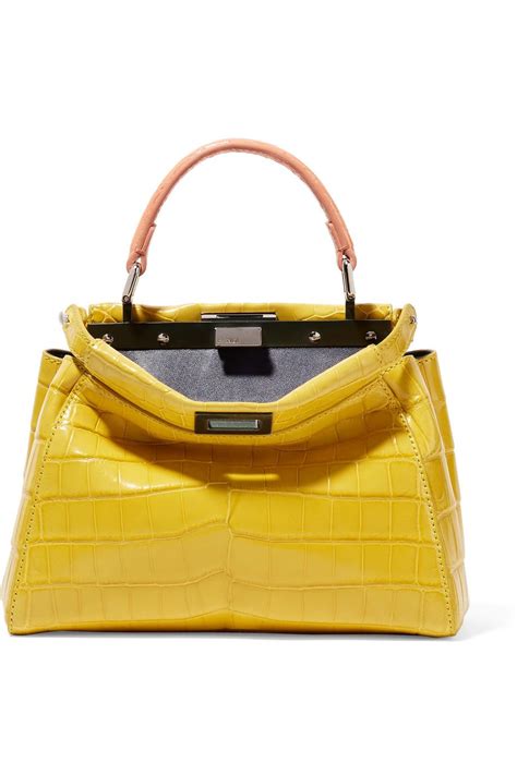 mini yellow fendi bag|Fendi bag yellow eyes.